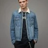 New ⭐ Midland Sherpa Lined Denim Jacket Mid Indigo 🛒