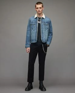 New ⭐ Midland Sherpa Lined Denim Jacket Mid Indigo 🛒 -Coats & Jackets Sales MA018X 2846 4