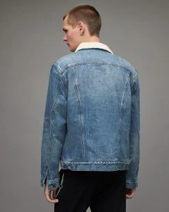 New ⭐ Midland Sherpa Lined Denim Jacket Mid Indigo 🛒 -Coats & Jackets Sales MA018X 2846 6