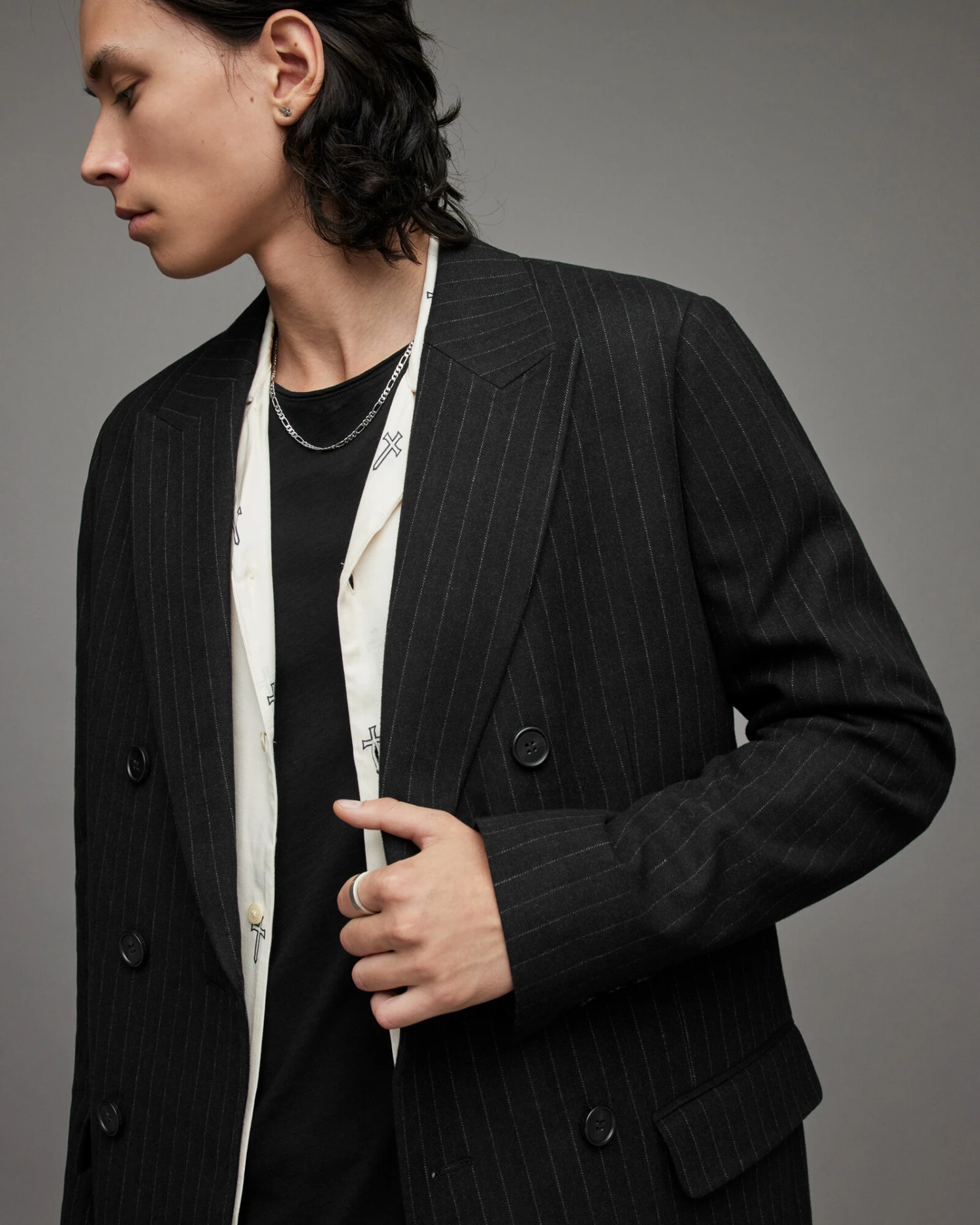 Best Sale ๐ Brock Pinstripe ๐งฅ Coat Black โ 2 Best Sale ๐ Brock Pinstripe ๐งฅ Coat Black โ - Image 2