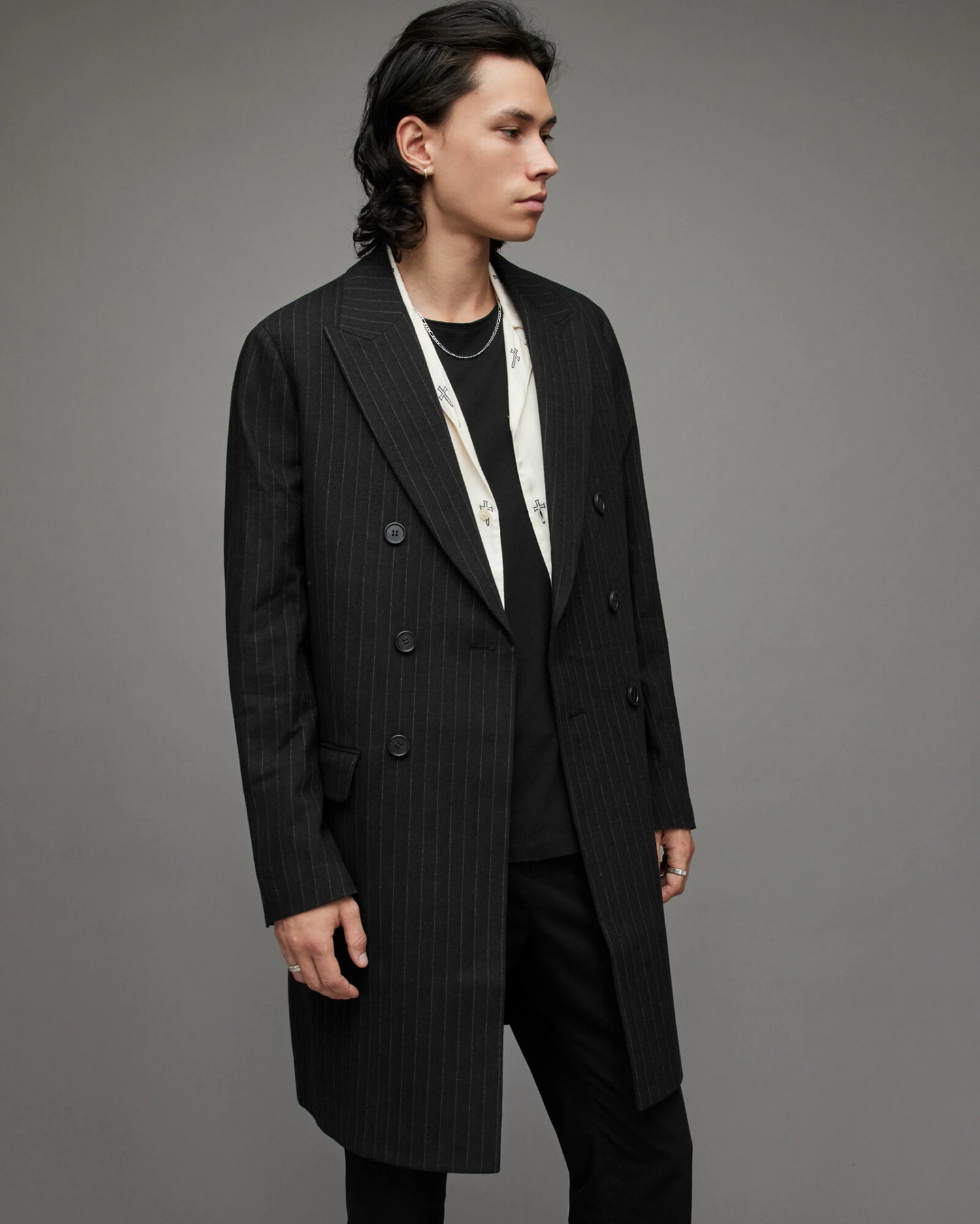 Best Sale ๐ Brock Pinstripe ๐งฅ Coat Black โ 4 Best Sale ๐ Brock Pinstripe ๐งฅ Coat Black โ - Image 4