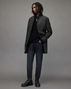 Best Pirce 😀 Ginsberg Houndstooth 🧥 Coat Houndstooth Charcoal 💯 -Coats & Jackets Sales MC047X 7984 4