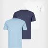 Flash Sale 🔔 Brace Brushed Cotton 3 Pack T-Shirts BLUE/BLUE/OPT WHT 😀