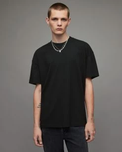 Brand new 🛒 Isac Oversized Crew T-Shirt Jet Black ✔️