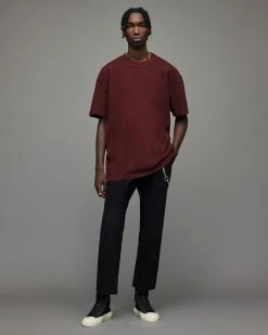 Best deal 🤩 Isac Crew T-Shirt Maroon Red ⭐ -Coats & Jackets Sales MD126X 4657 3