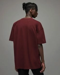 Best deal 🤩 Isac Crew T-Shirt Maroon Red ⭐ -Coats & Jackets Sales MD126X 4657 4