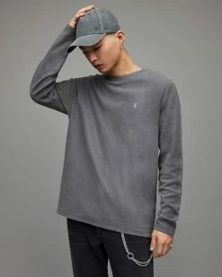 Flash Sale ⭐ Rowe Long Sleeve Crew T-Shirt Hazy Grey 🌟 -Coats & Jackets Sales MD128X 8072 4