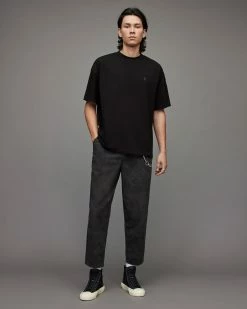 Budget 😉 Harding Crew T-Shirt Jet Black 😉 -Coats & Jackets Sales MD167X 451 3