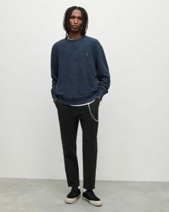 Best deal ⭐ Sonny Crew Sweatshirt Deep Blue 💯 -Coats & Jackets Sales MF064X 6727 3