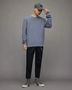 Hot Sale ⭐ Raven Crew Sweatshirt Dull Blue 🧨 -Coats & Jackets Sales MF076X 8063 3