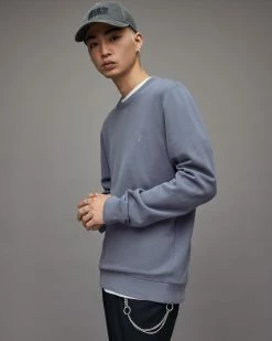 Hot Sale ⭐ Raven Crew Sweatshirt Dull Blue 🧨 -Coats & Jackets Sales MF076X 8063 4