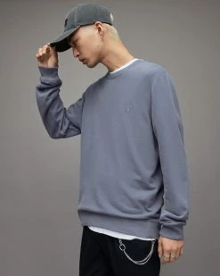 Hot Sale ⭐ Raven Crew Sweatshirt Dull Blue 🧨 -Coats & Jackets Sales MF076X 8063 5