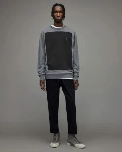 Discount ✔️ Lobke Crew Sweatshirt STEREO GRT/JET BLK ⌛ -Coats & Jackets Sales MF096X 8071 3