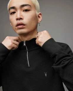 Promo ✨ Muse Half Zip Funnel Sweatshirt Jet Black 😉 -Coats & Jackets Sales MF102X 451 4