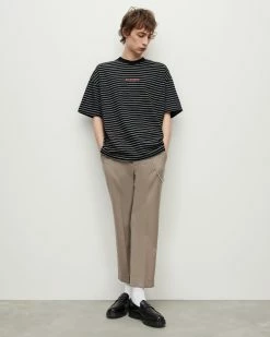 Buy 😉 Stripe Subverse Oversized T-Shirt JET BLACK/OPT WHT ✔️ -Coats & Jackets Sales MG012Y 8298 3 2