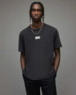 Deals ❤️ Refract Crew T-Shirt Washed Black 🎁