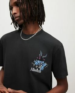 Deals 💯 Lunar Rabbit Crew T-Shirt Washed Black 🛒 -Coats & Jackets Sales MG081Y 162 4 2