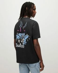 Deals 💯 Lunar Rabbit Crew T-Shirt Washed Black 🛒 -Coats & Jackets Sales MG081Y 162 5 2