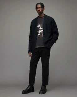 Budget 🧨 Holloway Crew T-Shirt Washed Black 🛒 -Coats & Jackets Sales MG210X 162 3