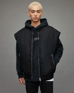 Top 10 😀 Akio 2-In-1 Bomber Jacket Black ❤️ -Coats & Jackets Sales MJ020X 5 5