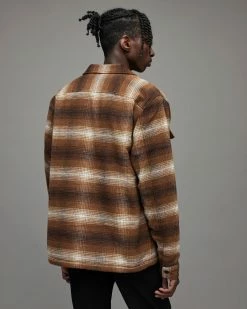 Best deal 😀 Seneca Check Sherpa Lined Jacket Brown 🎁 -Coats & Jackets Sales MJ049X 6 5