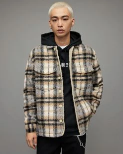 Hot Sale 🛒 Cayuga Checked Overshirt Ecru ✔️