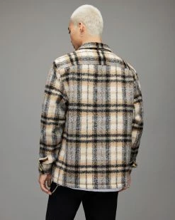 Hot Sale 🛒 Cayuga Checked Overshirt Ecru ✔️ -Coats & Jackets Sales MJ050X 35 4
