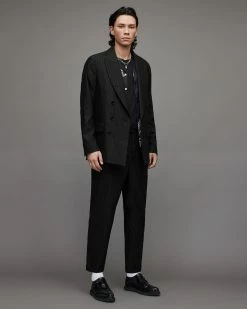 New 🔔 Blues Pinstriped Blazer Pinstripe Black Brown ⌛ -Coats & Jackets Sales MJ068X 7989 3