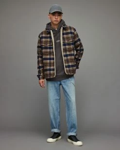 Wholesale 🔔 Willingboro Checked 👕 Shirt Jacket BROWN/BLUE 🔔 7 Wholesale 🔔 Willingboro Checked 👕 Shirt Jacket BROWN/BLUE 🔔 -Coats & Jackets Sales MJ106X 6969 3