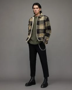 Hot Sale ✨ Drexel Checked Sherpa Lined Jacket Ecru ✨ -Coats & Jackets Sales MJ107X 35 4