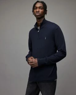 Flash Sale 🎁 Kilburn Zip Funnel Sweatshirt Deep Blue 🎁