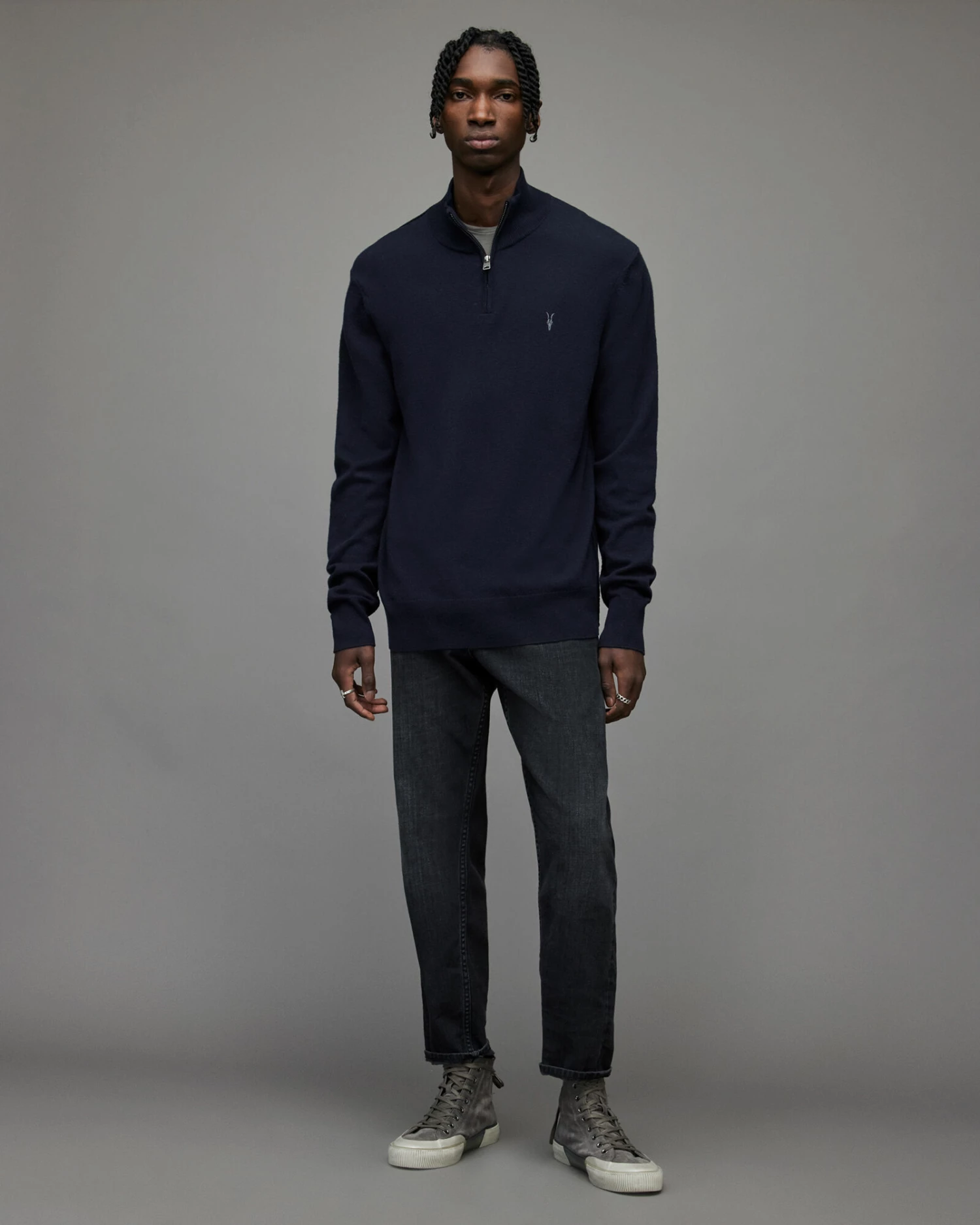 Flash Sale 🎁 Kilburn Zip Funnel Sweatshirt Deep Blue 🎁 3 Flash Sale 🎁 Kilburn Zip Funnel Sweatshirt Deep Blue 🎁 - Image 3