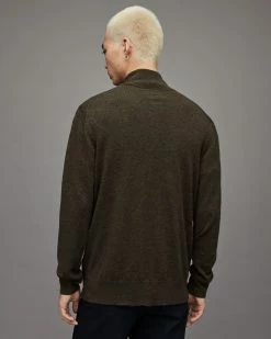 Discount 🥰 Kilburn Zip Funnel Neck Sweatshirt Park Green Marl 🧨 -Coats & Jackets Sales MK137X 8048 4