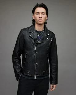 Wholesale 💯 Cane Leather Biker Jacket Black ⌛ -Coats & Jackets Sales ML007X 5 4