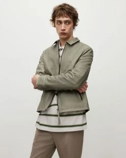 Flash Sale ⌛ Toni Leather Jacket Soft Green 🔔 -Coats & Jackets Sales ML008Y 6845 6