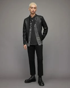 Best deal ✔️ Cora Leather Jacket Jet Black ❤️ -Coats & Jackets Sales ML014P 451 3