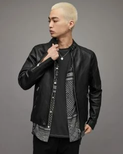 Best deal ✔️ Cora Leather Jacket Jet Black ❤️ -Coats & Jackets Sales ML014P 451 5