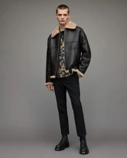 Deals 🌟 Hamel Shearling Jacket Black 🔔 -Coats & Jackets Sales ML014X 5 3