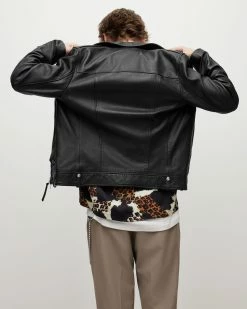 Coupon ⌛ Milo Leather Biker Jacket Black ⌛ -Coats & Jackets Sales ML025N 5 6