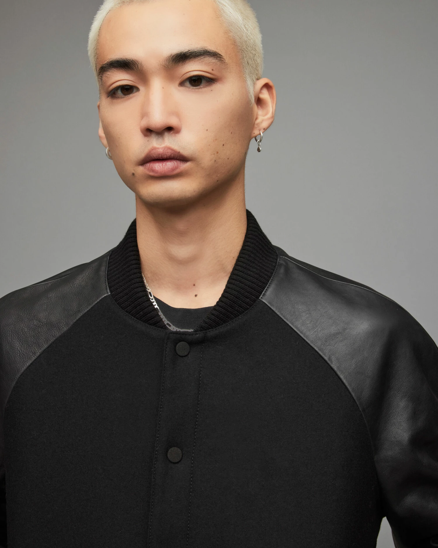 Discount 🥰 Manta Leather Sleeved Bomber Jacket Black 😀 5 Discount 🥰 Manta Leather Sleeved Bomber Jacket Black 😀 - Image 5