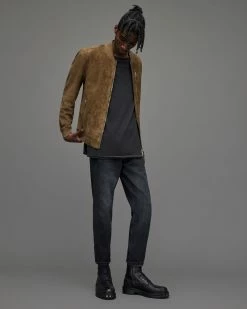 New ⌛ Kemble Suede Bomber Jacket Olive Branch Green ✔️ -Coats & Jackets Sales ML036X 7809 4