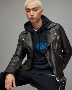 Best Pirce 😍 Allen Leather Biker Jacket Black ✨ -Coats & Jackets Sales ML045X 5 5