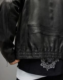 Best deal 🧨 Gino Leather Jacket Black 🌟 -Coats & Jackets Sales ML050X 5 5