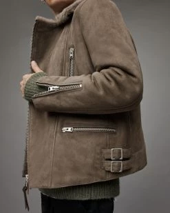 Buy 🎁 Dylan Shearling Biker Jacket Inox Grey ⌛ -Coats & Jackets Sales ML056X 7103 4