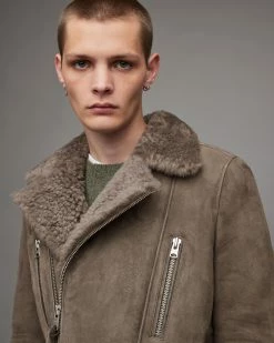 Buy 🎁 Dylan Shearling Biker Jacket Inox Grey ⌛ -Coats & Jackets Sales ML056X 7103 5