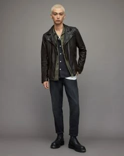 Budget ❤️ Conroy Leather Biker Jacket Ink Navy 💯 -Coats & Jackets Sales ML058F 3968 3