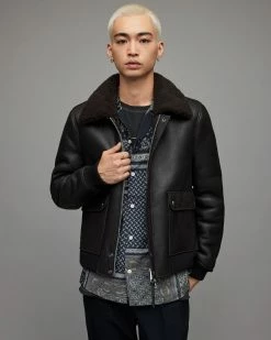 Best deal ⭐ Nolan Shearling Jacket Black ❤️ -Coats & Jackets Sales ML058X 5 6