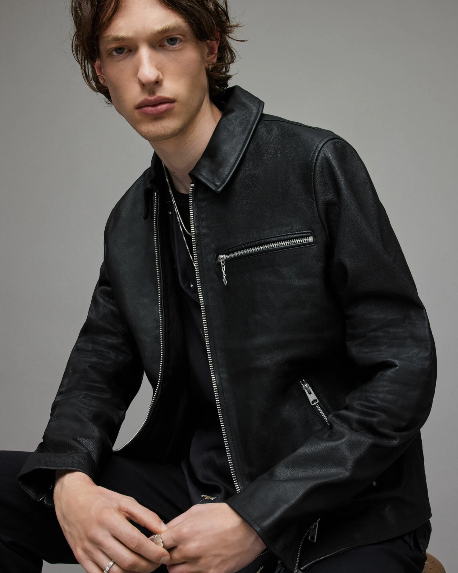 Discount ๐ Brett Leather Jacket Black ๐ 2 Discount ๐ Brett Leather Jacket Black ๐ - Image 2