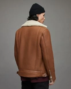 Brand new 🤩 Xander Shearling Biker Jacket TAN/NATURAL 🎁 -Coats & Jackets Sales ML082X 5980 6