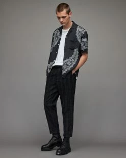 Hot Sale 🔥 Harvey Slim Checked Trousers Charcoal 💯 -Coats & Jackets Sales MM003X 33 4